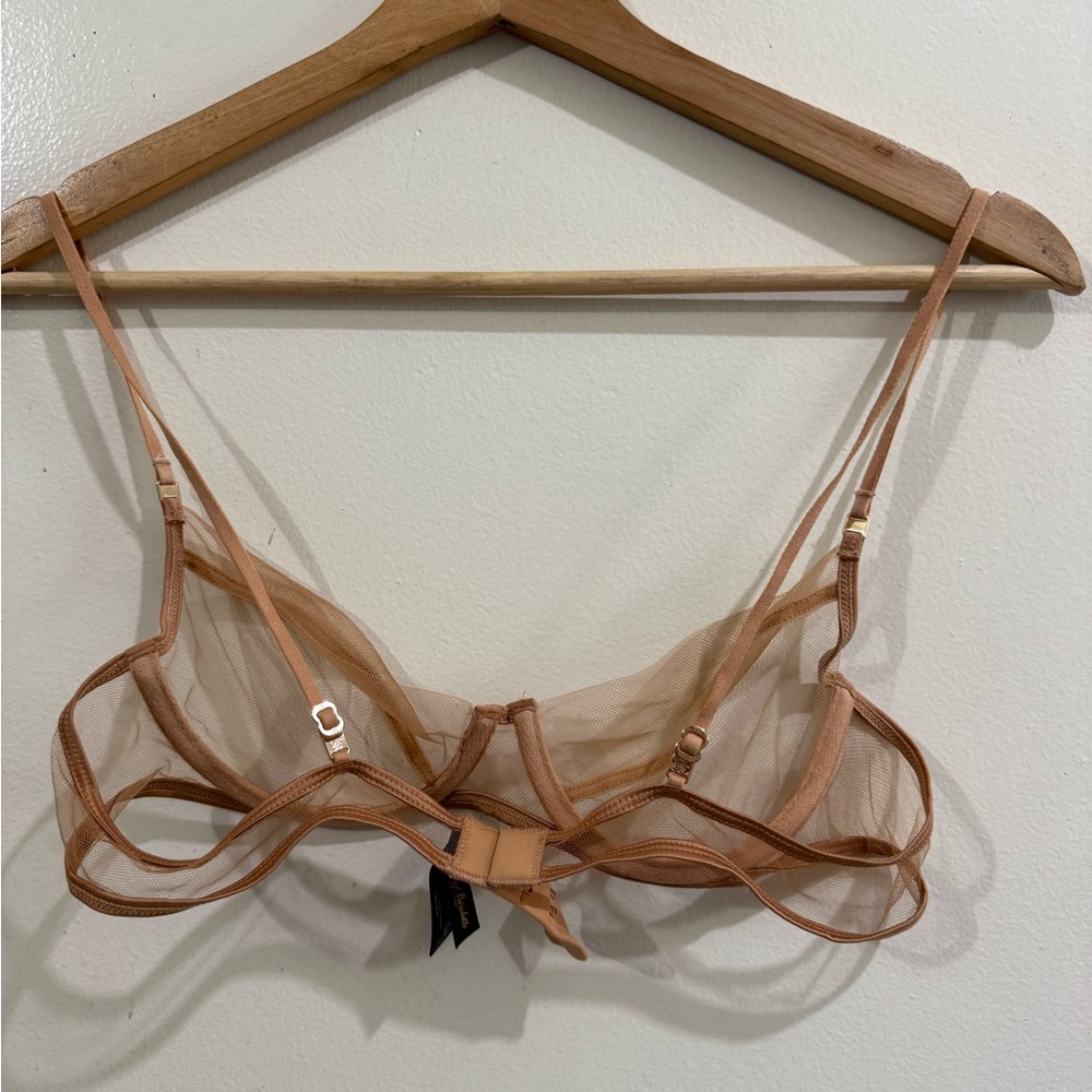 Honey Birdette Sheer Mesh Underwire Bra in Nude Peach - Picture 3 of 5